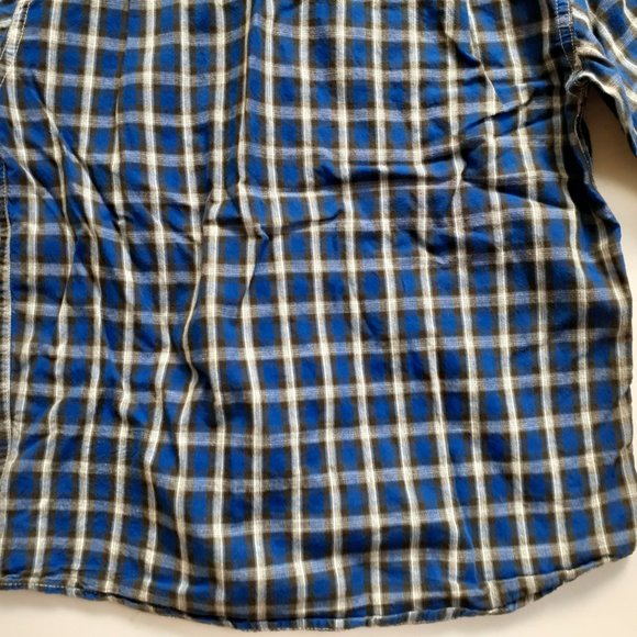 Kenneth Cole Reaction Boys Shirt Button Down Blue Black Plaid Long Sleeve 6-7 - Picture 10 of 12